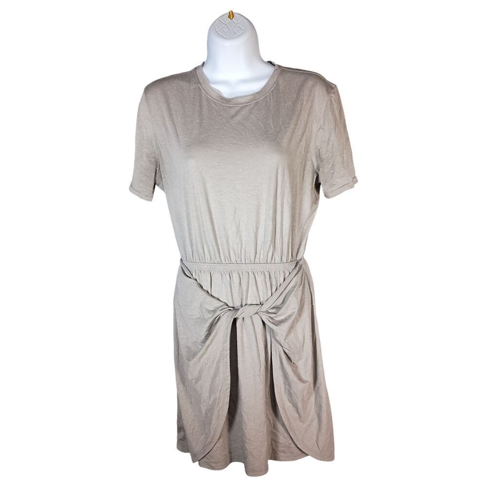 Lululemon Unwind Your Mind Dress Gray 6 Short Sleeve Crew Neck
